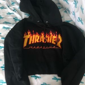 thrasher cropped sweatshirt